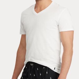 Polo by Ralph Lauren Classic V-Neck Slim fit, Undershirt, White, Medium, NWOT